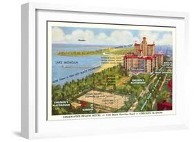 Edgewater Beach Hotel, Chicago, Illinois-null-Framed Art Print