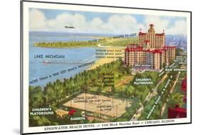 Edgewater Beach Hotel, Chicago, Illinois-null-Mounted Art Print