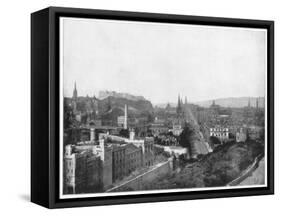 Edinburgh and Scott's Monument, Late 19th Century-John L Stoddard-Framed Stretched Canvas