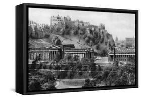 Edinburgh Castle and National Gallery, Edinburgh, Early 20th Century-null-Framed Stretched Canvas
