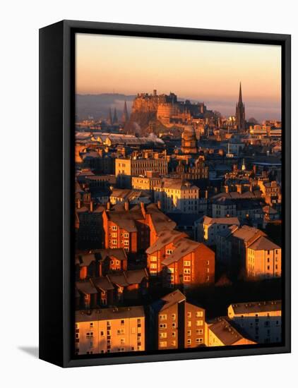 Edinburgh Castle and Old Town Seen from Arthur's Seat, Edinburgh, United Kingdom-Jonathan Smith-Framed Stretched Canvas