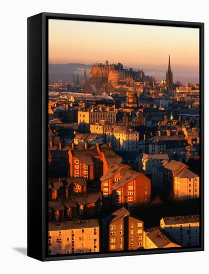 Edinburgh Castle and Old Town Seen from Arthur's Seat, Edinburgh, United Kingdom-Jonathan Smith-Framed Stretched Canvas