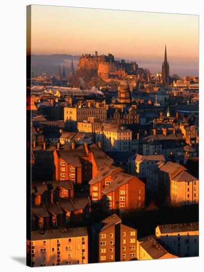 Edinburgh Castle and Old Town Seen from Arthur's Seat, Edinburgh, United Kingdom-Jonathan Smith-Stretched Canvas