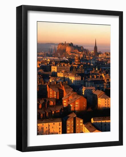 Edinburgh Castle and Old Town Seen from Arthur's Seat, Edinburgh, United Kingdom-Jonathan Smith-Framed Premium Photographic Print