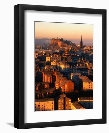 Edinburgh Castle and Old Town Seen from Arthur's Seat, Edinburgh, United Kingdom-Jonathan Smith-Framed Photographic Print