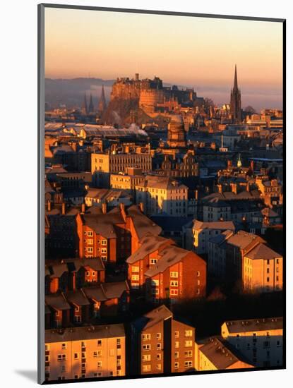 Edinburgh Castle and Old Town Seen from Arthur's Seat, Edinburgh, United Kingdom-Jonathan Smith-Mounted Photographic Print