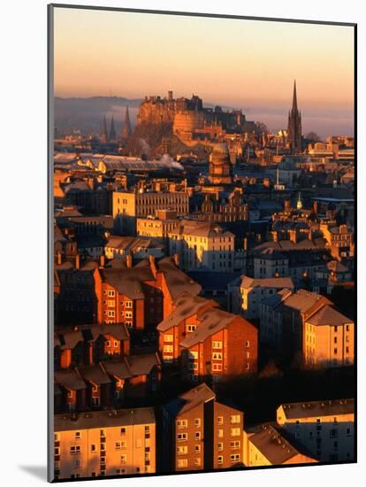 Edinburgh Castle and Old Town Seen from Arthur's Seat, Edinburgh, United Kingdom-Jonathan Smith-Mounted Photographic Print