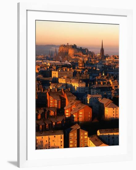 Edinburgh Castle and Old Town Seen from Arthur's Seat, Edinburgh, United Kingdom-Jonathan Smith-Framed Photographic Print