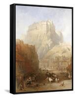 Edinburgh Castle from the Grassmarket, 1837-David Roberts-Framed Stretched Canvas