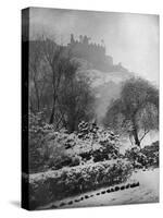 Edinburgh Castle in the Snow, from Princes Street Gardens, Scotland, 1924-1926-W Reid-Stretched Canvas