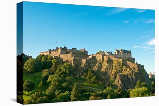 Edinburgh Castle on a Clear Sunny Day, Scotland, UK-vitalytitov-Stretched Canvas