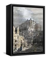 Edinburgh Castle Scotland 1833-null-Framed Stretched Canvas