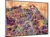 Edinburgh City Street Map-Michael Tompsett-Mounted Art Print