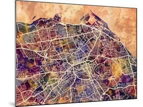Edinburgh City Street Map-Michael Tompsett-Mounted Art Print