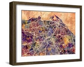 Edinburgh City Street Map-Michael Tompsett-Framed Art Print