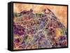 Edinburgh City Street Map-Michael Tompsett-Framed Stretched Canvas