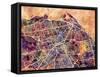 Edinburgh City Street Map-Michael Tompsett-Framed Stretched Canvas