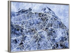 Edinburgh City Street Map-Michael Tompsett-Framed Art Print