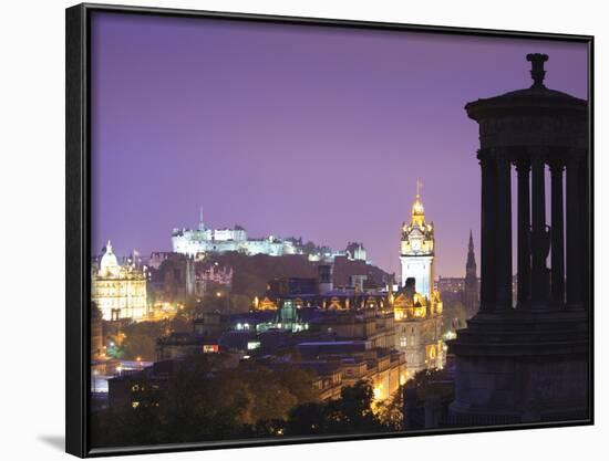 Edinburgh Cityscape at Dusk Looking Towards Edinburgh Castle, Edinburgh, Lothian, Scotland, Uk-Amanda Hall-Framed Photographic Print