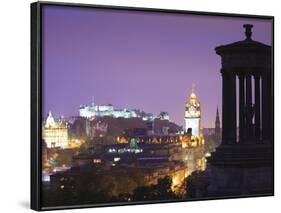 Edinburgh Cityscape at Dusk Looking Towards Edinburgh Castle, Edinburgh, Lothian, Scotland, Uk-Amanda Hall-Framed Photographic Print