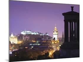 Edinburgh Cityscape at Dusk Looking Towards Edinburgh Castle, Edinburgh, Lothian, Scotland, Uk-Amanda Hall-Mounted Photographic Print