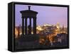 Edinburgh Cityscape at Dusk Looking Towards Edinburgh Castle, Edinburgh, Lothian, Scotland, Uk-Amanda Hall-Framed Stretched Canvas