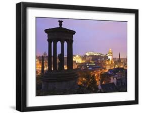 Edinburgh Cityscape at Dusk Looking Towards Edinburgh Castle, Edinburgh, Lothian, Scotland, Uk-Amanda Hall-Framed Photographic Print