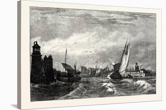 Edinburgh: Entrance to Leith Harbour 1826-null-Stretched Canvas
