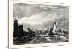 Edinburgh: Entrance to Leith Harbour 1826-null-Stretched Canvas