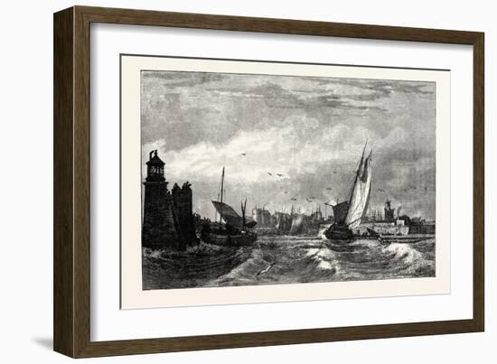 Edinburgh: Entrance to Leith Harbour 1826-null-Framed Giclee Print