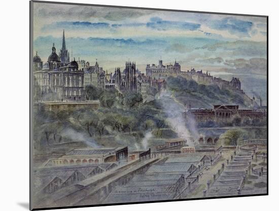 Edinburgh from Near St. Anthony's Chapel on the Northwest Shoulder of Arthur's Seat-John Gendall-Mounted Giclee Print