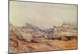 Edinburgh from Salisbury Crags, 1843 (Pencil & W/C on Paper)-William Callow-Mounted Giclee Print