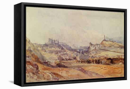 Edinburgh from Salisbury Crags, 1843 (Pencil & W/C on Paper)-William Callow-Framed Stretched Canvas