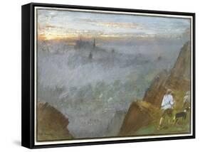 Edinburgh from Salisbury Crags, 1917-Albert Goodwin-Framed Stretched Canvas