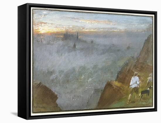 Edinburgh from Salisbury Crags, 1917-Albert Goodwin-Framed Stretched Canvas