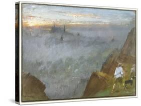 Edinburgh from Salisbury Crags, 1917-Albert Goodwin-Stretched Canvas