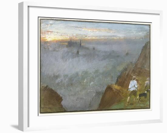 Edinburgh from Salisbury Crags, 1917-Albert Goodwin-Framed Giclee Print