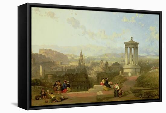 Edinburgh from the Calton Hill View Looking West, 1863-David Roberts-Framed Stretched Canvas