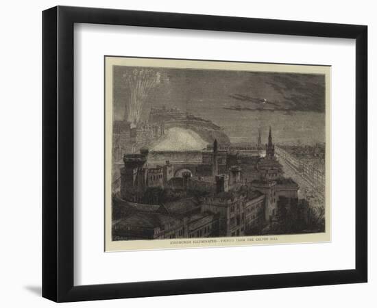 Edinburgh Illuminated, Viewed from the Calton Hill-Percy William Justyne-Framed Premium Giclee Print