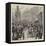 Edinburgh Illustrated, Princes Street in the Season-null-Framed Stretched Canvas