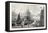 Edinburgh: Leith Pier and Harbour 1798-null-Framed Stretched Canvas