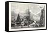 Edinburgh: Leith Pier and Harbour 1798-null-Framed Stretched Canvas