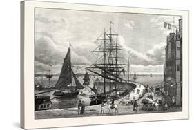 Edinburgh: Leith Pier and Harbour 1798-null-Stretched Canvas