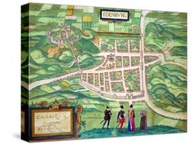 Edinburgh Map, from "Civitates Orbis Terrarum" by Georg Braun and Frans Hogenberg circa 1572-1617-Joris Hoefnagel-Stretched Canvas