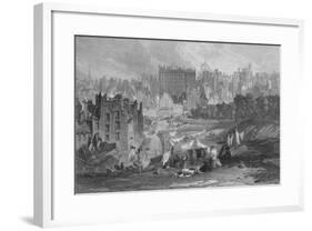 'Edinburgh Old Town from Princes Street', 1841-Thomas Dobbie-Framed Giclee Print