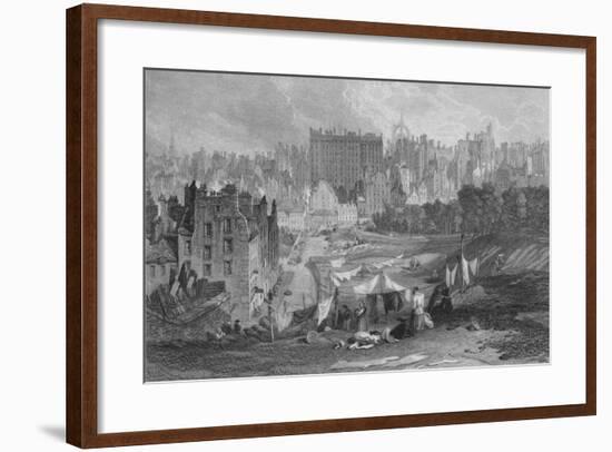 'Edinburgh Old Town from Princes Street', 1841-Thomas Dobbie-Framed Giclee Print