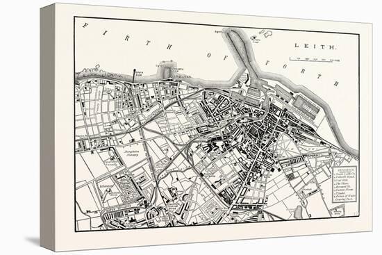 Edinburgh: Plan of Leith 1883-null-Stretched Canvas