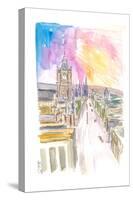 Edinburgh Princess Street at Sunset-M. Bleichner-Stretched Canvas