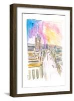 Edinburgh Princess Street at Sunset-M. Bleichner-Framed Art Print