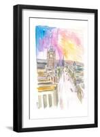 Edinburgh Princess Street at Sunset-M. Bleichner-Framed Art Print